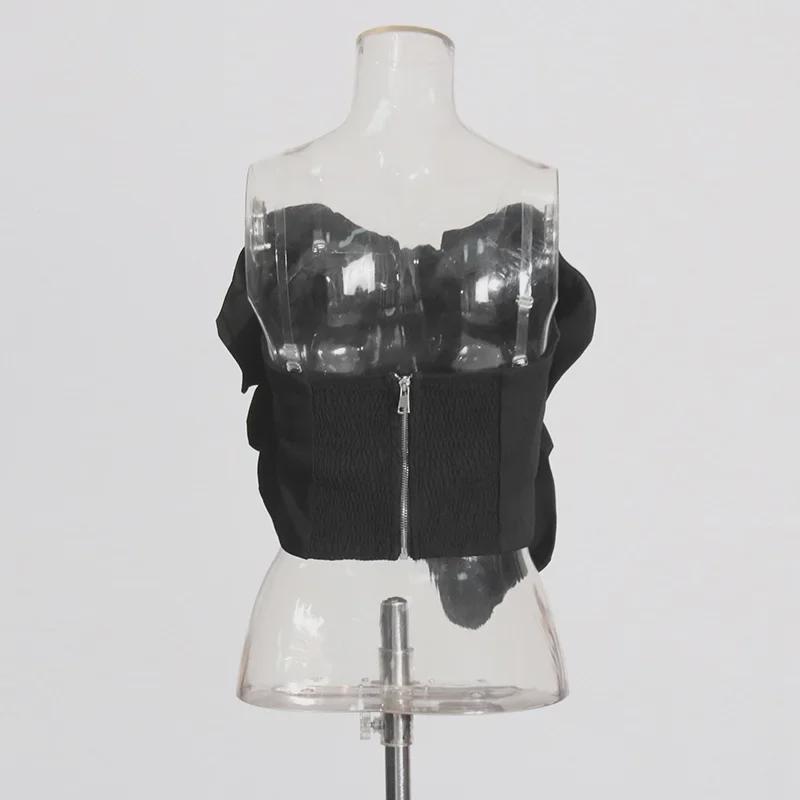 2025 Women's Floral Tube Top Vest - Three-Dimensional Design, Summer Fashion