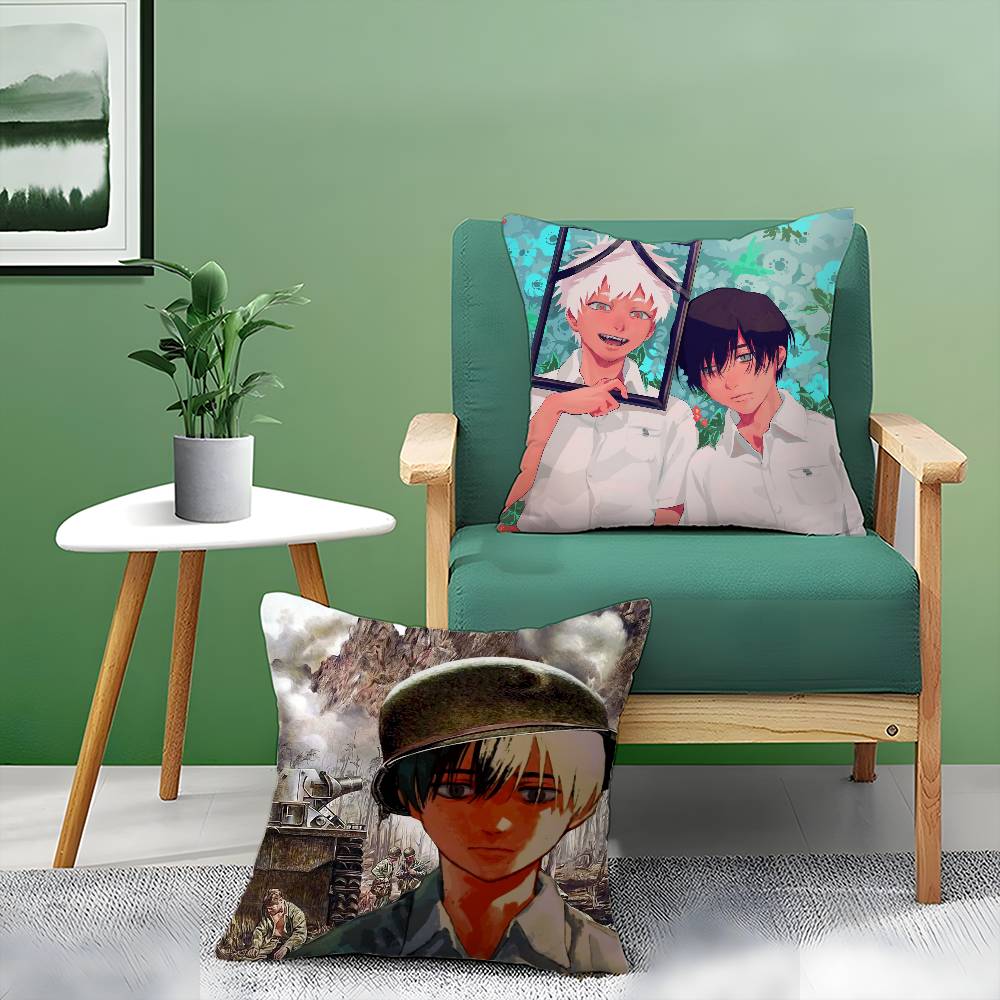 Healing Animation The Helpful Fox Senko-san-Anime Pillow Case Anti-dustmite Pillowcase Invisible Zipper Silky Short Plush Sofa