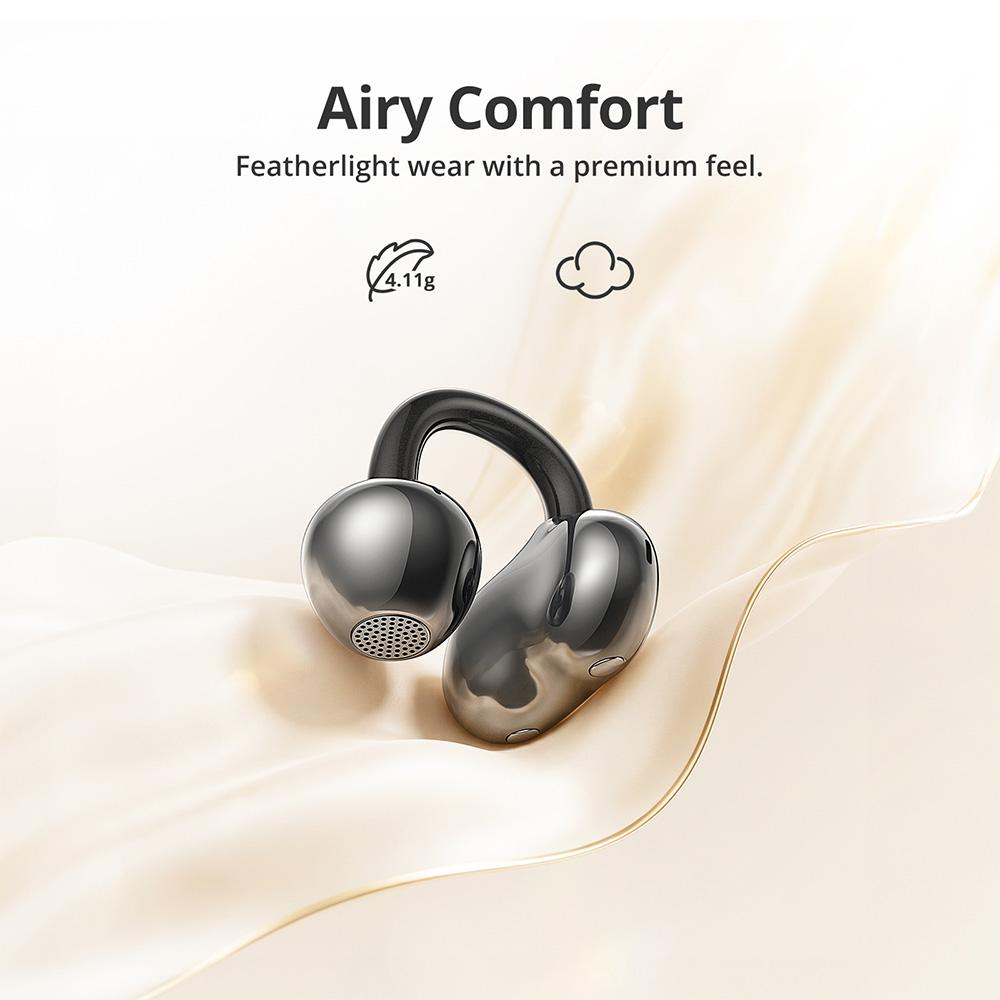 Tronsmart OpenFly Clip Open-Ear-Kopfhörer – Titan-Speicherdraht C-Brücke, 24h Akkulaufzeit, KI-ENC-Anrufe & IPX5 für Workouts & ganztägigen Komfort