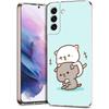 Cute Cartoon Cat Couple Phone Case For Samsung Galaxy S24 Ultra S23 FE S22 S20 S21 5G S10 S9 Plus S10E S8 Soft Clear Cover
