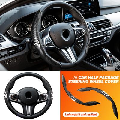Kohlefaser Auto Lenkradabdeckung Anti-Rutsch Speziell für Stinger Optima Cerato Soul Venga Forte Spectra Sedona
