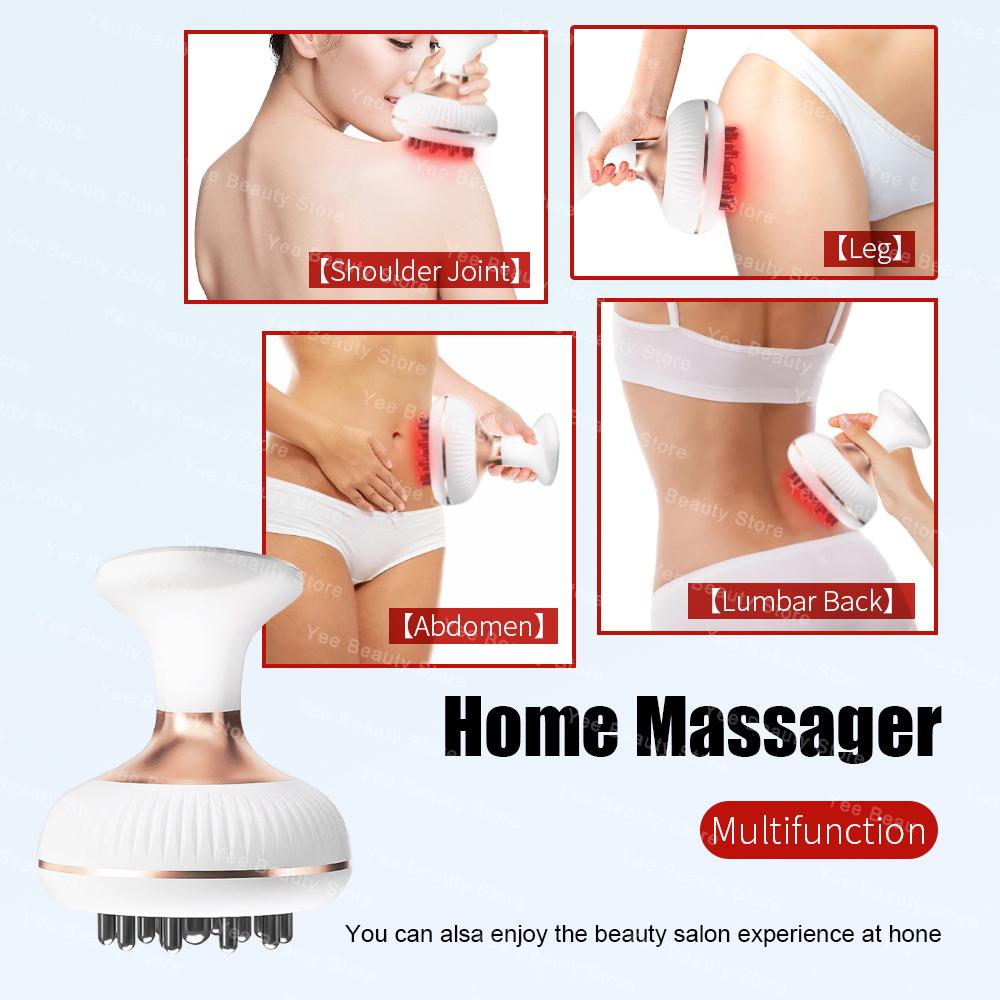Eletric Anti Cellulite Massager Meridian Massage Brush Body Massage Lymphatic Drainage Microcurrent Heating Scraper Guasha Shape
