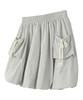 RAIMENT (W) Women'S Pumpkin Balloon Lightweight Nylon Ribbon Skirt_Light Grey