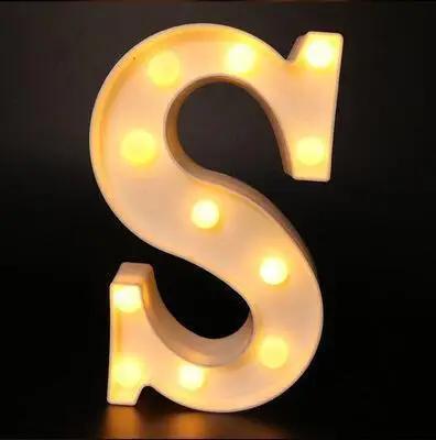 Decorative Letters Alphabet Letter LED Lights Luminous Number Lamp Decoration Battery Night Light Party Baby Bedroom Decoration