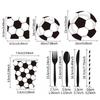 World Cup Party Decorations Set, Disposable Paper Plates Cups Banner Tablecloth, Soccer Theme Birthday Party Supplies