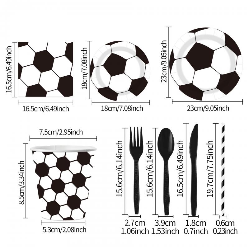 World Cup Party Decorations Set, Disposable Paper Plates Cups Banner Tablecloth, Soccer Theme Birthday Party Supplies