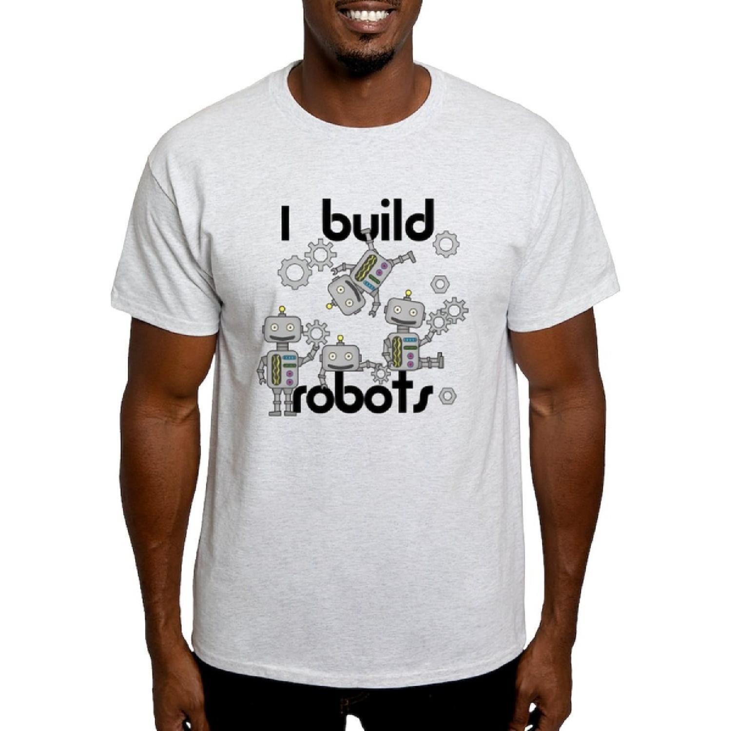 CafePress I Build Robots Light T Shirt Men s 100% Cotton, Classic Graphic Light T-Shirt S