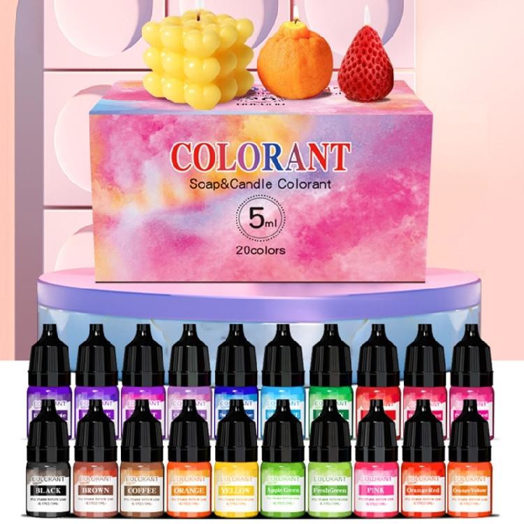 Kerzenfarbe für die Kerzenherstellung Hochkonzentrierte Flüssige Kerzenfarbessenzen Handgefertigte Bastelartikel Harzpigment 5ml/Flasche