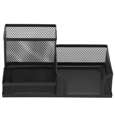 Organisateur de stylos Multifonctionnel Porte-stylos 3 Compartiments Stable Durable Robuste Métal Style Classique Petit Organisateur de Bureau