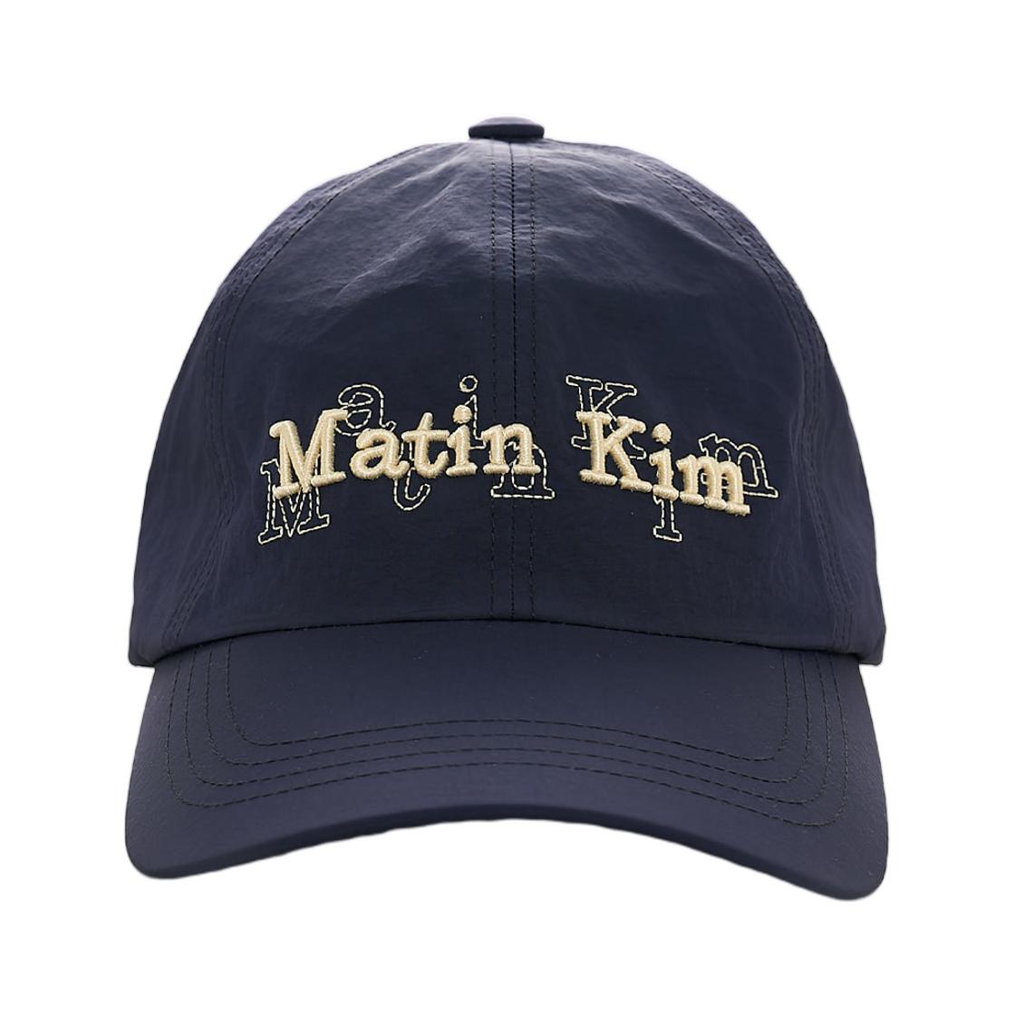 Matin Kim Overlay Logo Ball Cap In Navy ONE SIZE
