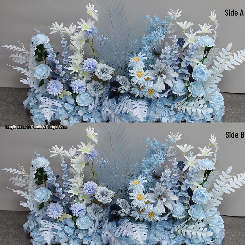 Wedding Aisle Blue Artificial Flower Row Decoration