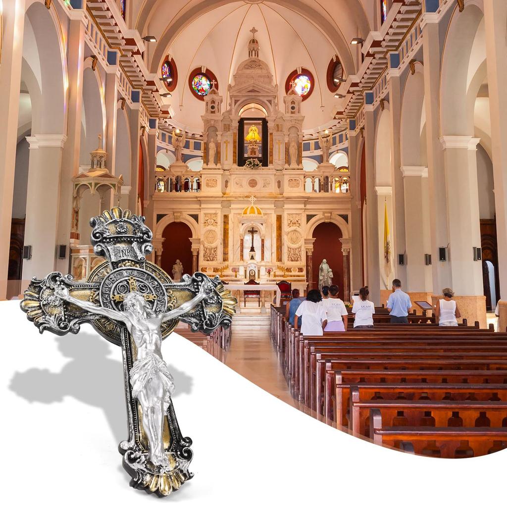 Vintage Large Cross Sculpture Cross Wall Decoration