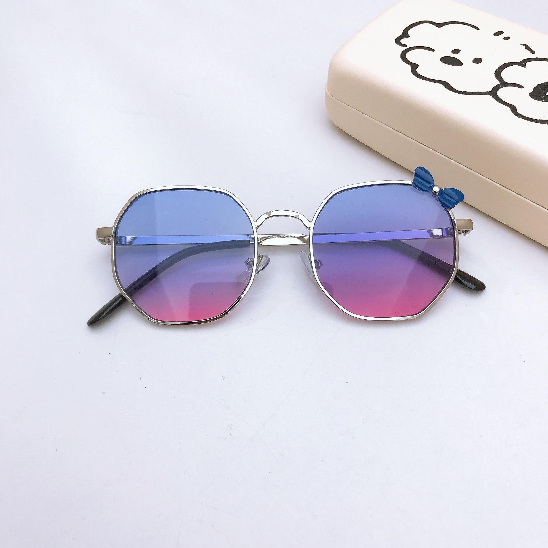 

Детские солнцезащитные очки Bow, металлические, трендовые, для уличной стрельбы, для мальчиков и девочек, солнцезащитные очки Bow, вогнутые очки