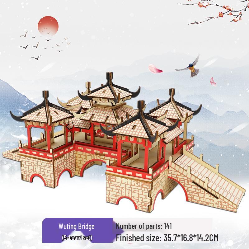 Chinese-Style 3D DIY Wooden Villa Model Kit