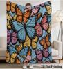 Bohemian Butterfly Throw Blanket - Soft Flannel Sofa Bed Travel Insect Patterns, Cozy Lap Blanket for Bedspread Accent for Style