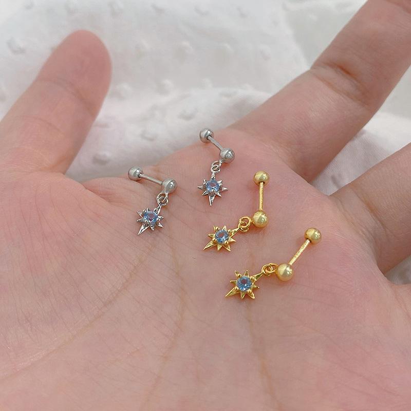 Simple Eight-pointed Star Earrings for Women  Light Luxury  Personalized  Fashionable and Versatile  No Need To Remove Earrings