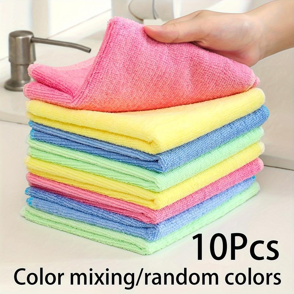 5/10pcs, Reusable Cleaning Cloths,  Kitchen Bathroom Cleaning Towels, Easily Removes Stains and Grease, Cleaning Supplies