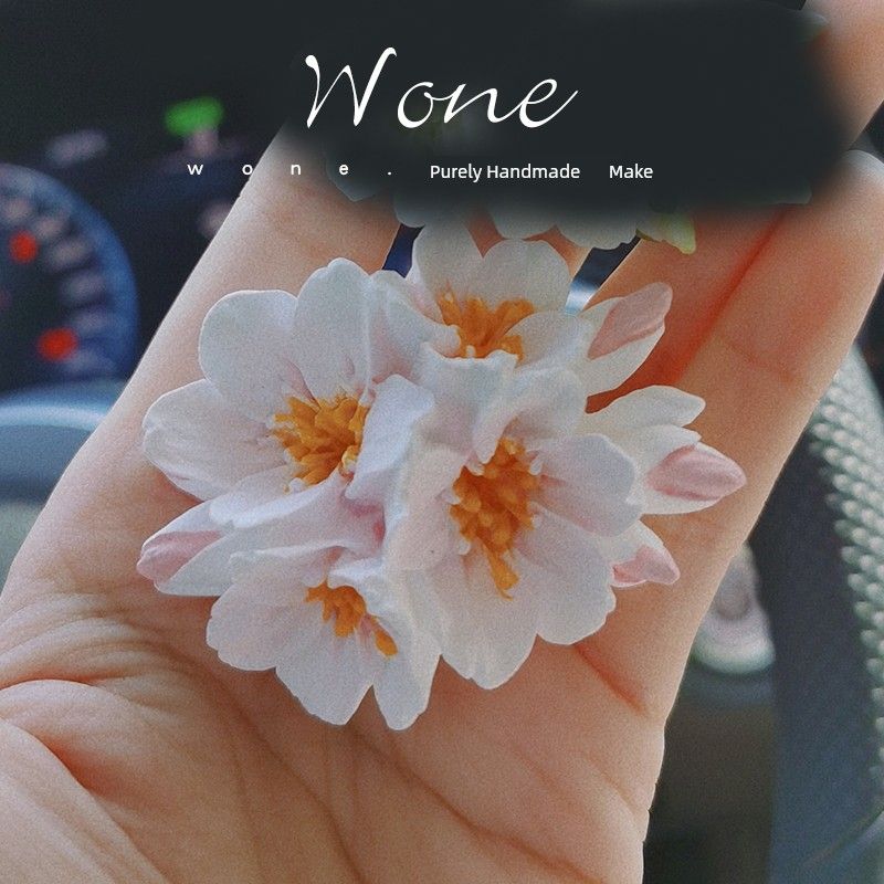 

Ins Car Perfume Fragrance Pink Peach Blossom Car Air Conditioner Vent Decoration Fragrance Diffuser Stone Gift for Girls Four Clusters of Pink Peach Blossoms