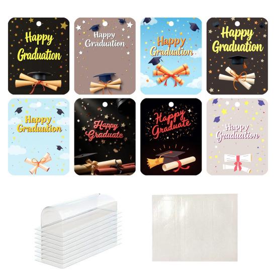 8 Pcs Father's Day Money Holder Ornaments Cash Money Holder Card with Plastic Cover And Adhesive DIY Father's Day Appreciation Gift