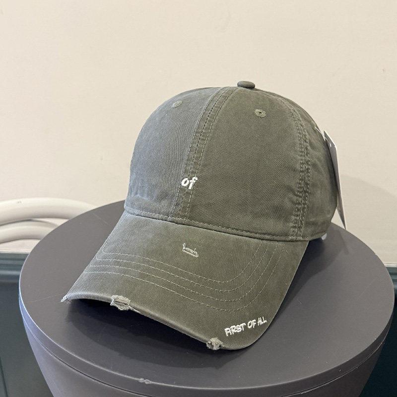 Hole Embroidered Baseball Cap Korean Trendy Brand Female Versatile Street Face Small Cap Pure Cotton Soft Top Sun Hat