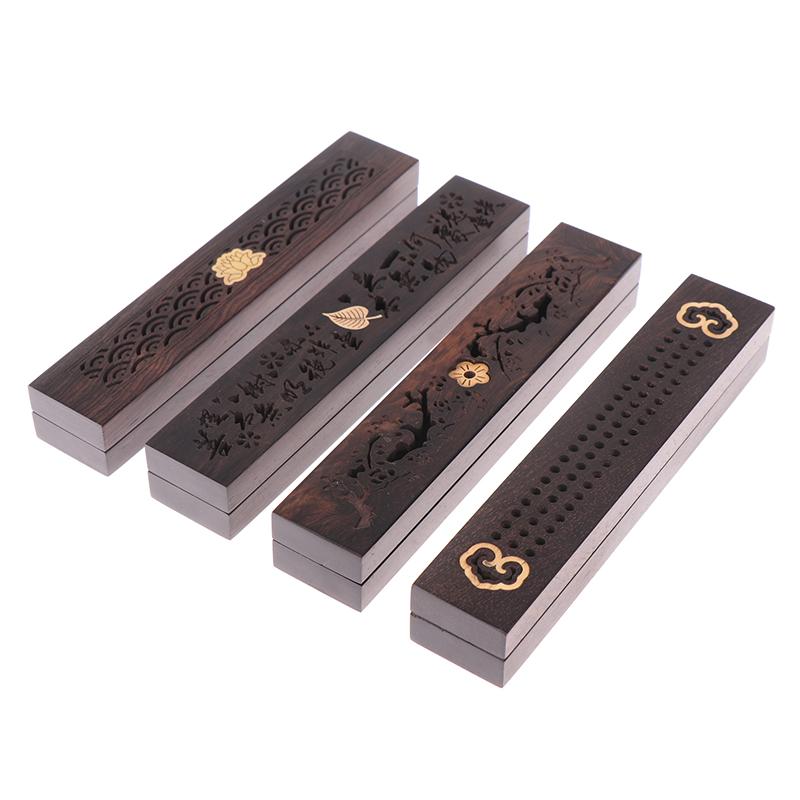 Creative Handmade Hollow Sandalwood Lying Box Wood Joss Stick Incense Holder