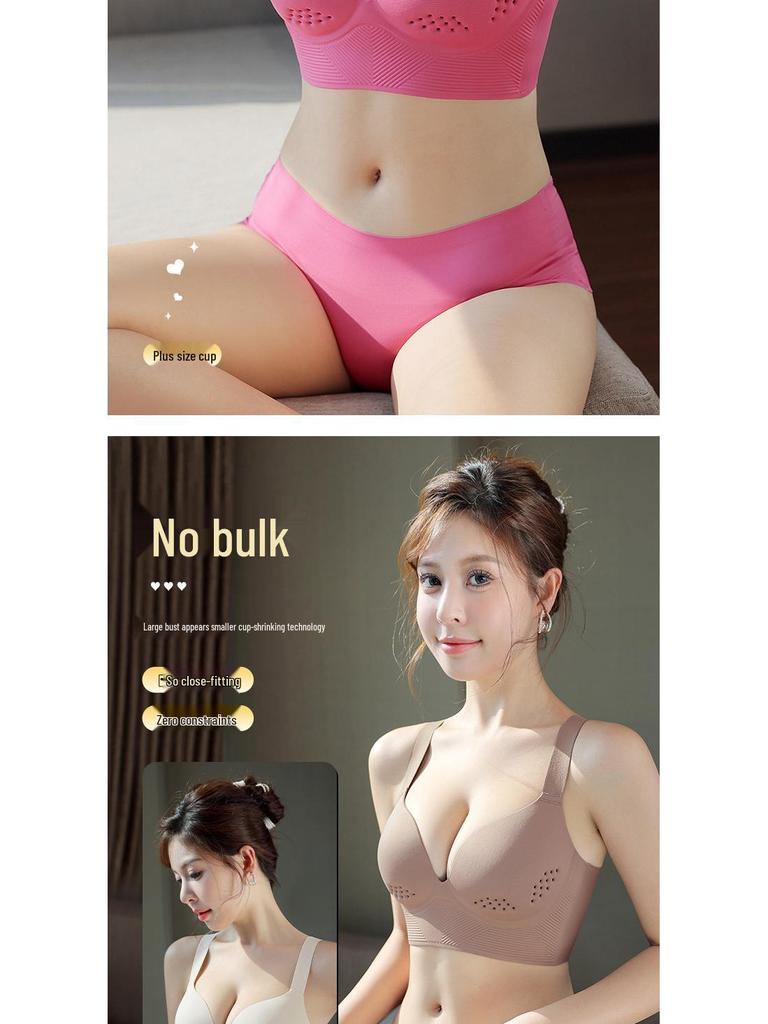 Übergröße Nahtloser Lift & Support BH: Atmungsaktiv, Auslaufsicher, Seitenstütze, Dünnes Cup-Design für Frauen