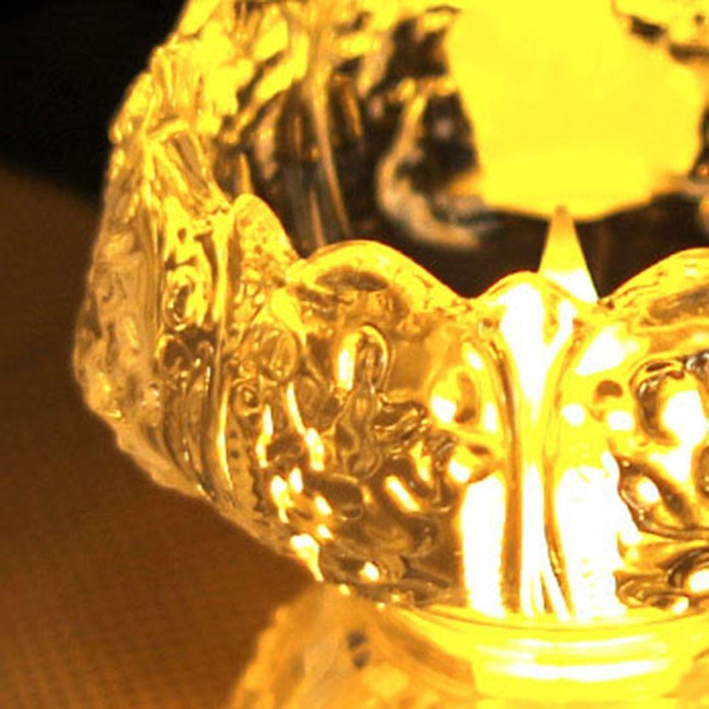 2Pcs Transparent Lotus Candle Lamp LED Temple Candle Light Decoration New Electronic Lamp  Temple