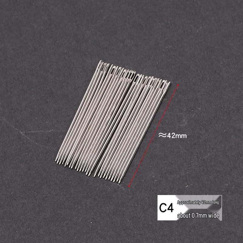 Ac Big Eye C pentru Cusut Manual - Ac de Oțel de Uz Casnic pentru Haine și Broderie, cu Tub pentru Ac