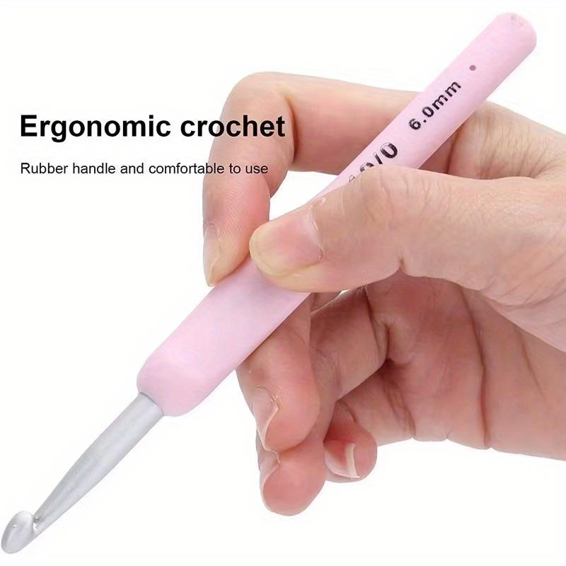 Zestaw 9 szydełek Ergonomiczne haczyki z miękkim uchwytem Zestaw do rękodzieła DIY Materiały do dziergania na drutach i szydełkowania