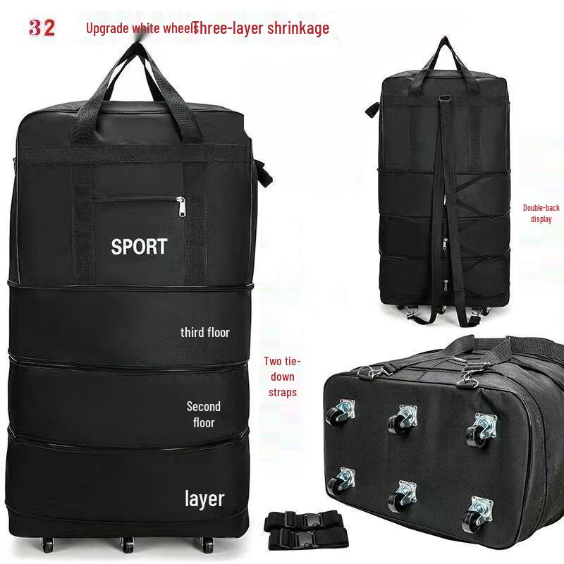 OEING Folding Spinner Checked Luggage Bag 73x50x29 cm