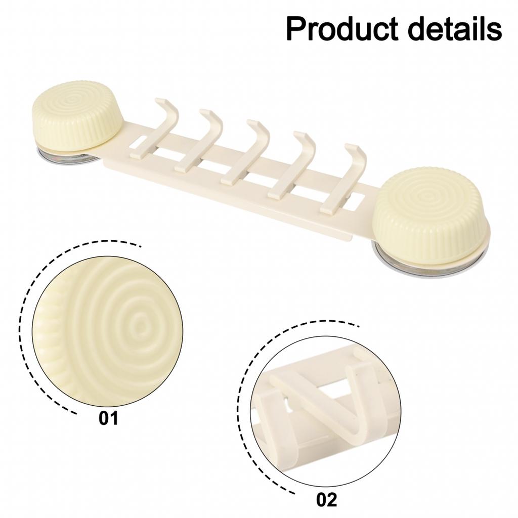 Space Optimizing Wall Mounted Utensil Holder with Removable Suction Cup Hooks