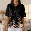Women's Fashion Casual Lapel Short Sleeve Color Shirt Women's Up Tops