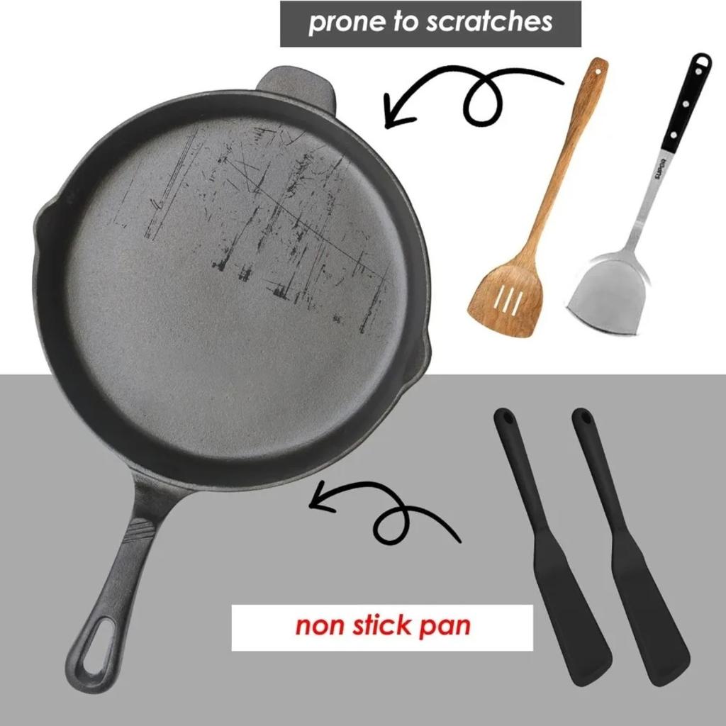 1Pcs Food-Grade Silicone Thin Spatula, Heat-Resistant Non-Scratch Tool for Omelette Pancake Steaks Eggs Nonstick Cookware