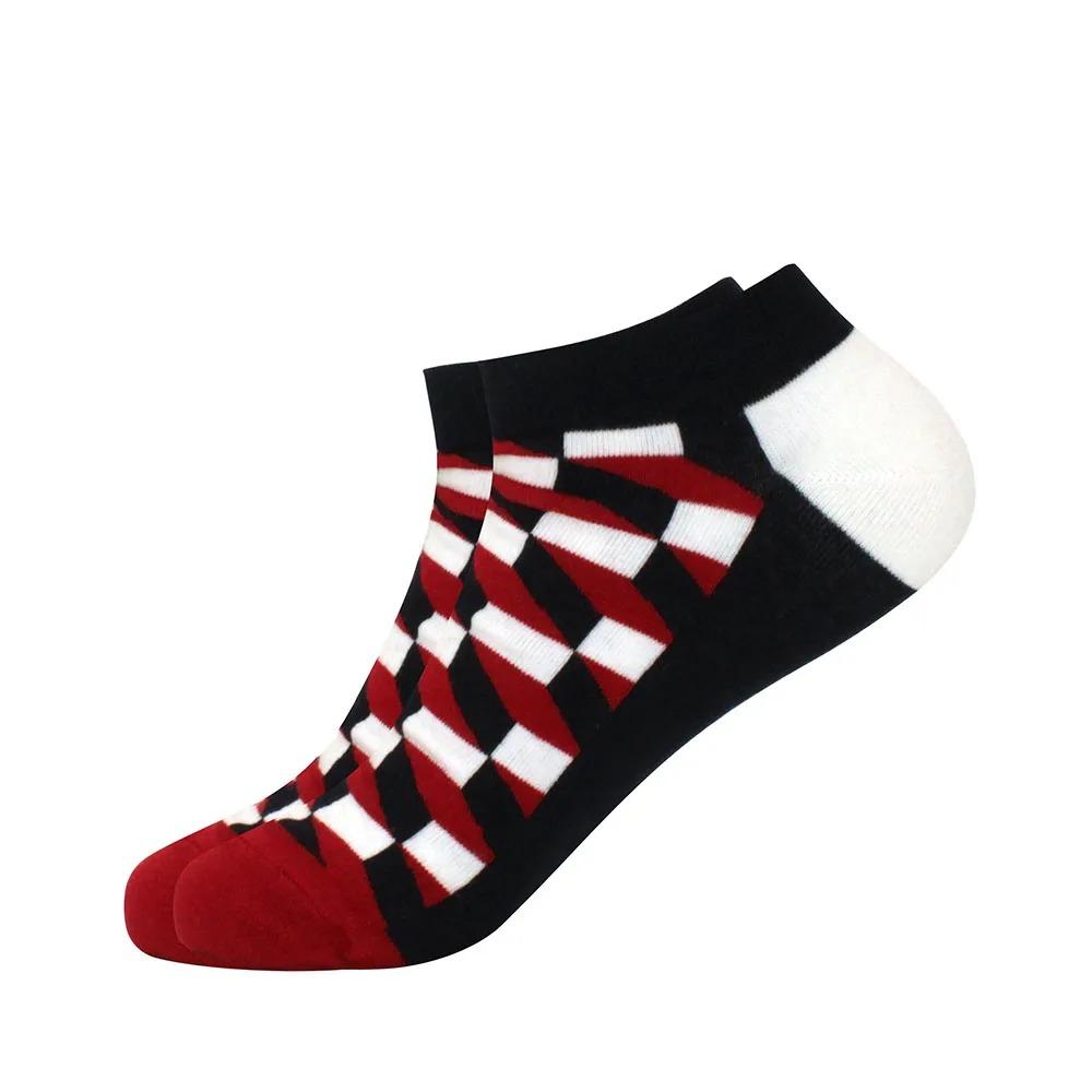 Herrensocken Bootssocken Freizeit Präzisionsbaumwolle Gitter Astronaut Rautenmuster, Skateboard, lustig, Bootssocken