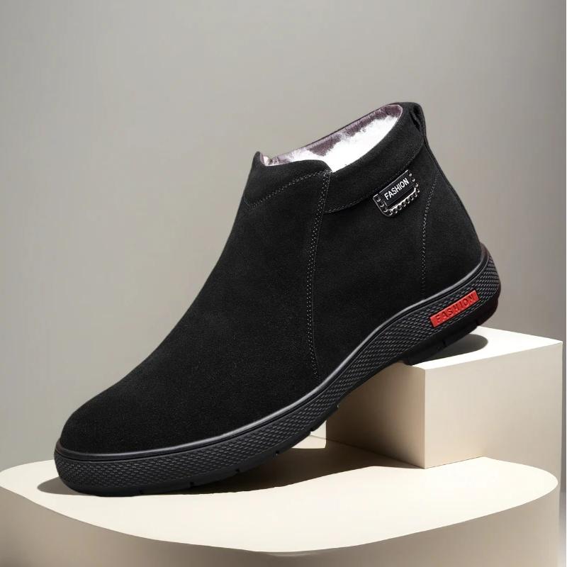 2025 Zima Nowe Męskie Botki Ciepłe Pluszowe Skórzane Zamszowe Buty Codzienne Outdoorowe Męskie Botki Śniegowe