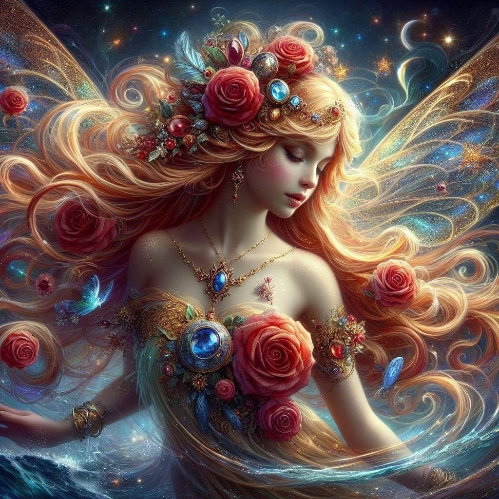 Elf and Flowers Diamond Painting 5d Full Square Round Diamond Embroidery Woman Landscape Mosaic Cross Stitch Kits Home Decor J4011