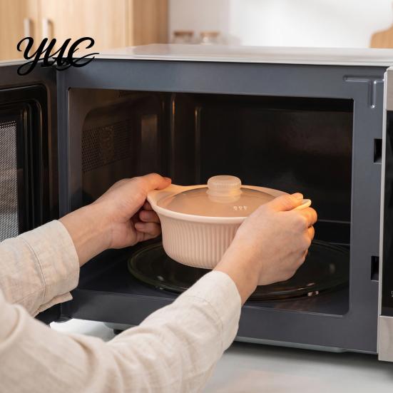 Silicone Food Steamer for Microwave Steamer, Double Layer Food-Grade Bowl with Lid & Divider, Heat Resistant Divided Pot Healthy Fat Reduction Cooking