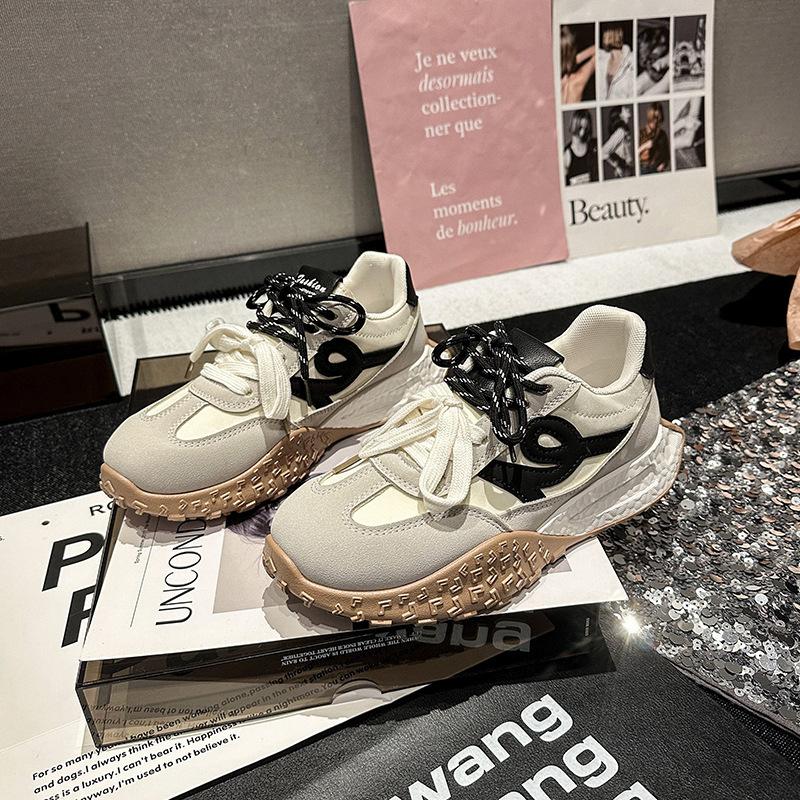 

Рожеві платформені спортивні кеди Forrest Gump жіночі для моральної підготовки 2025 весна та літо нова нішева модель хлібні кеди спортивні маленькі білі кеди 40 бежевий