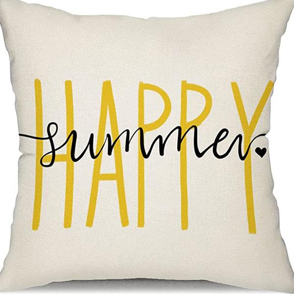 Small Daisy Flower Pillowcase New Striped Linen Home Fabric Sofa Pillowcase Light Luxury