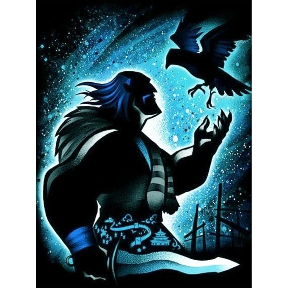 

Disney Diamond Painting Set Dark Chinese Style Silhouette Art Painting Embroidery Wall Decoration DIY Set Gift Handmade Crystal 5D Diamond Round 20x30cm