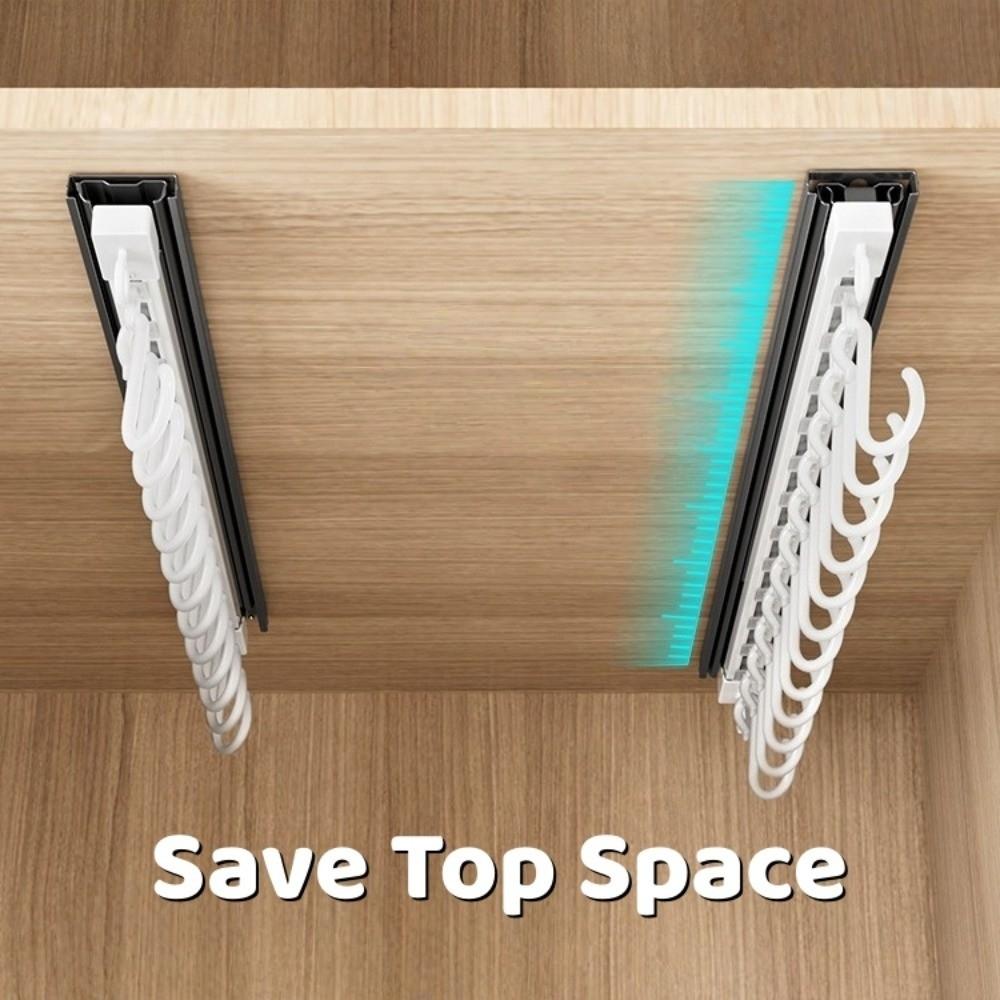 Push and Pull Sliding Rail S Hooks Stainless Steel Non Punching Wall-mounted Jewelry Display Removable Hooks Anti-Tangle