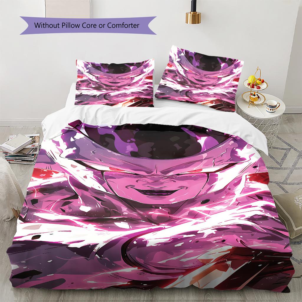 Frieza Pattern Bedding,Quilt Set Quilt Cover Pillowcase Home Birthday Gift (1 * Duvet Cover + 2 * Pillowcase, Without Core)