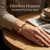 Fashion Gold Color Adjustable Opening Zircon Bangle Stainless Steel INS Style Bracelet For Women Party Jewelry Gift3