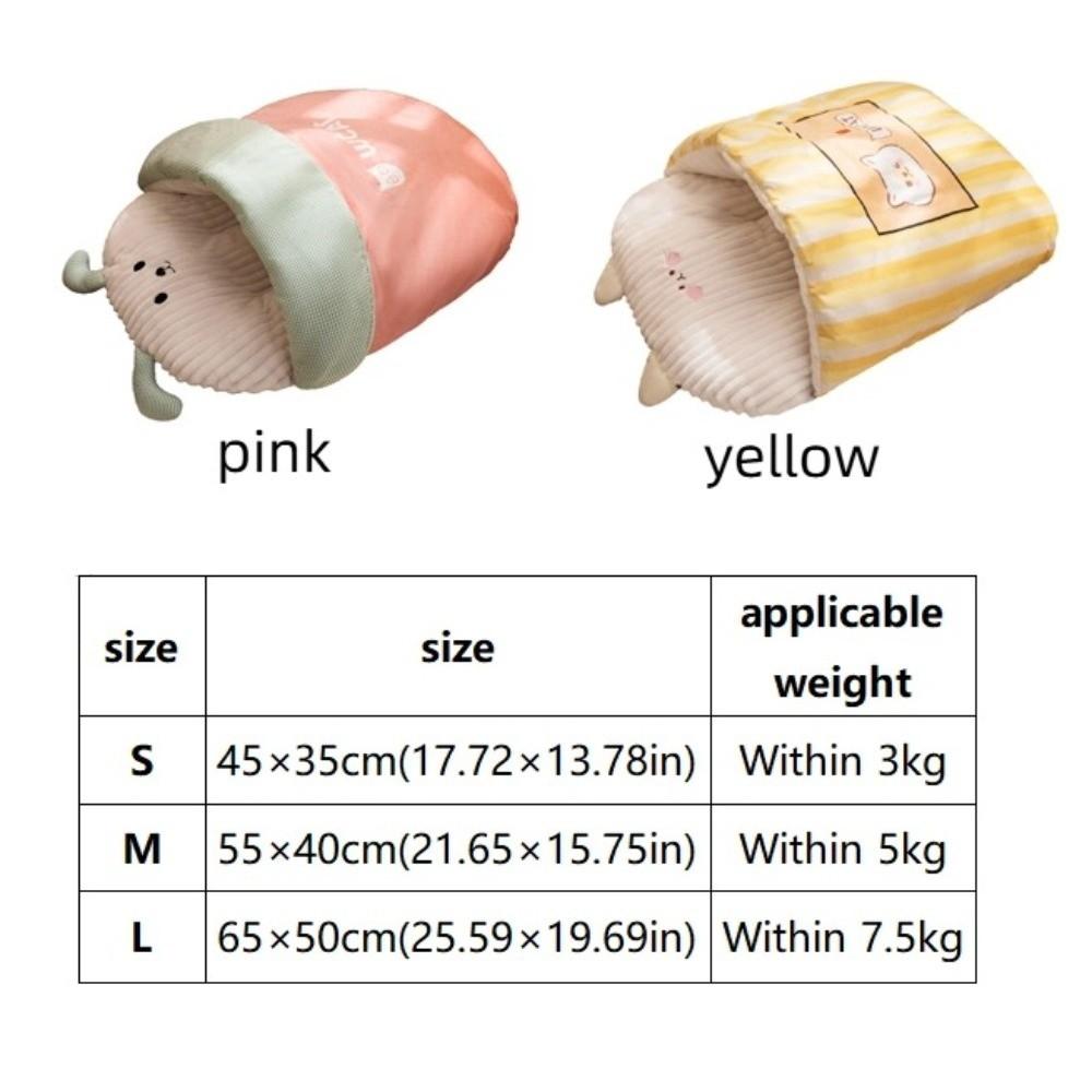 Cat Cushion Cartoon 3D Cat Sleeping Bag Semi-enclosed Comfortable Plush Cat Bed Soft Warm Cat Mattresses Autumn