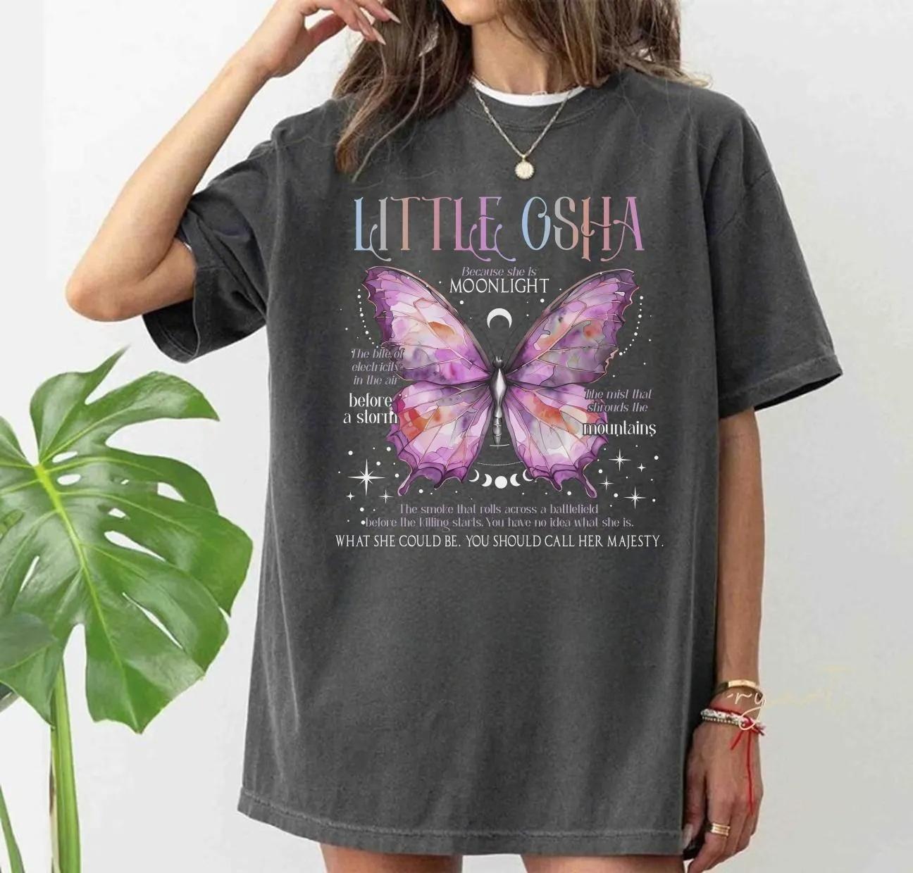 

2026 Summer Retro Womens Little Osha Butterfly TShirt Unisex Cotton and Breathable Short Sleeve Oversized Loose Casual S