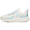 Lingyun Leather Patchwork Cushioning Slip Resistant Abrasion Resistant Low Top Running Shoes Men's White Blue 112145541R-1