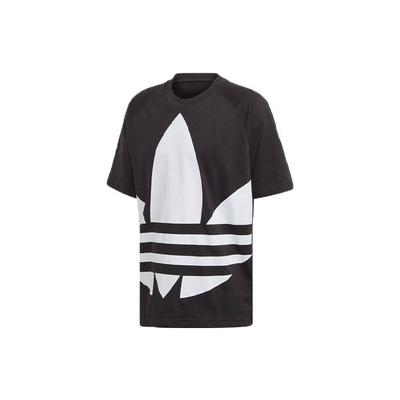 adidas Originals Großes Kleeblatt Boxy T-Shirt Übergröße Print Herren Tops Schwarz FM9904