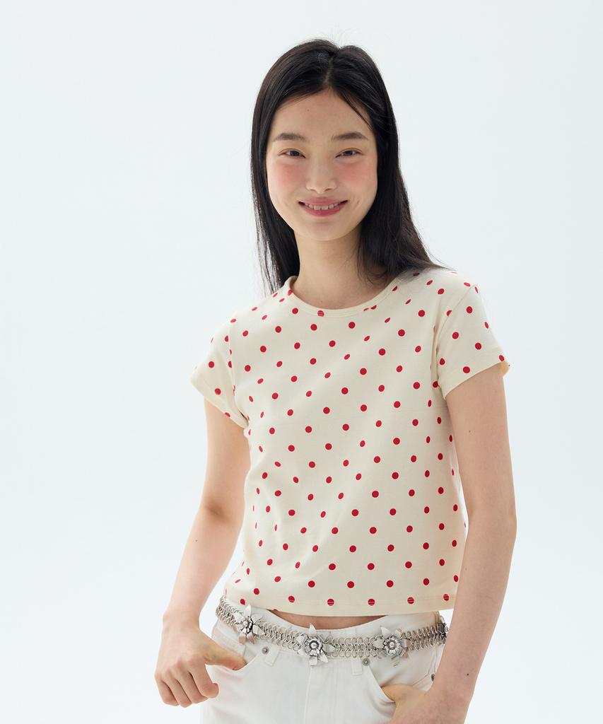 LEMONE Dot T-Shirt / Red