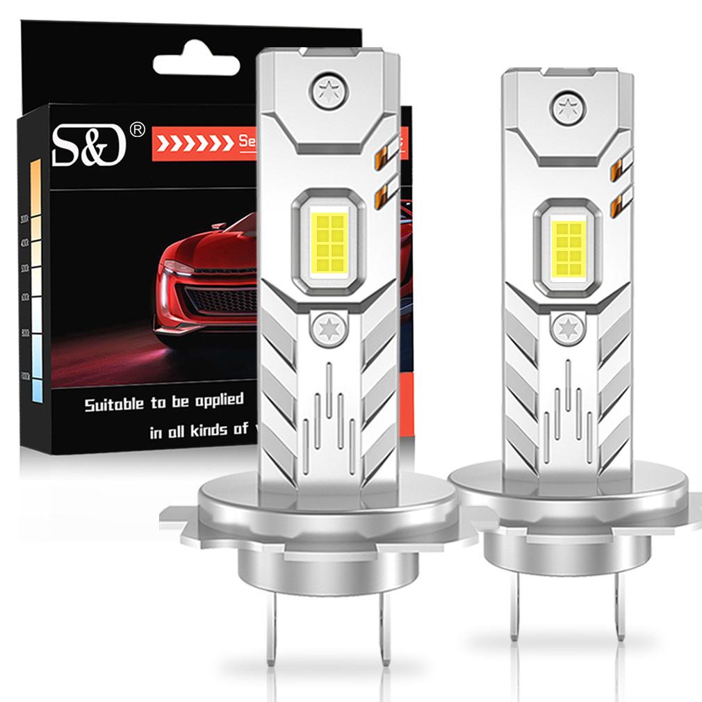 2 Stück H4 LED Scheinwerfer Canbus 25000LM H7 LED Glühbirnen H11 H8 9005 HB3 9006 HB4 H27 880 Auto Kupferrohr Scheinwerfer Auto Lüfterlos Nebelscheinwerfer 6000K 12V