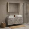 Bathroom Furniture Set 4 Pcs Concrete Grey Engineered Wood and Glass